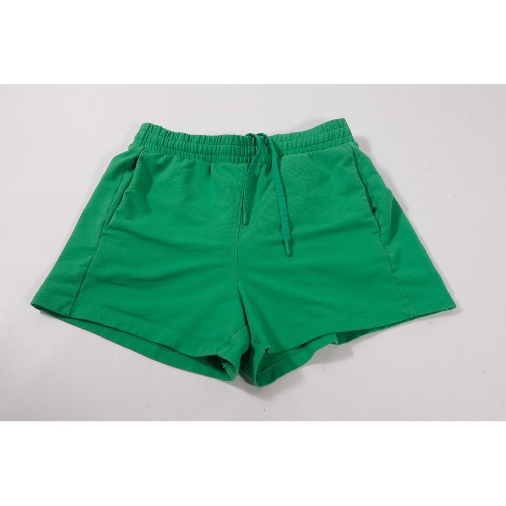 All In Motion Shorts Women XS Green French Terry Athletic Drawstring Pockets